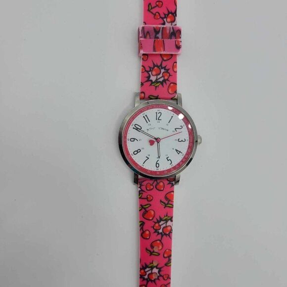 Betsey Johnson Red Cherries Nurses Watch NWOT! WORKS! - Picture 6 of 8